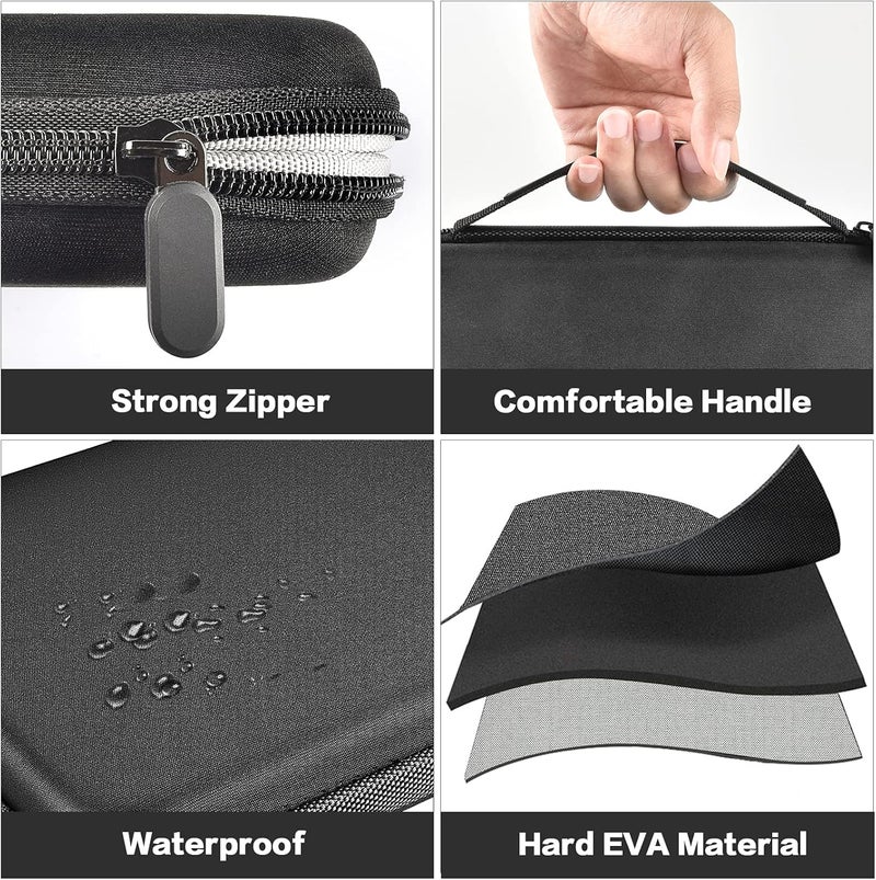 GWCASE Case Compatible with Glocusent/for Vekkia/for LITOM/for LEDGLE/for TAKKUI LED Neck Reading Light Book Light for Reading in Bed. Storage Carrying Holder Fits for USB Cable (Box Only)-Black - Image 3